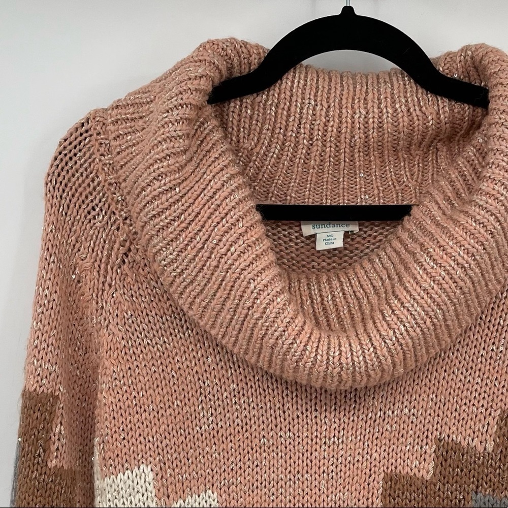 Sundance Pink Tribal Sweater with Sequin Sequin Detail - Picture 4 of 14